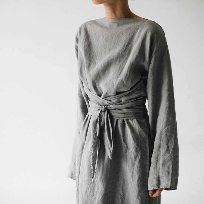 2024新款棉麻长裙长袖一字领系带连衣裙women clothes