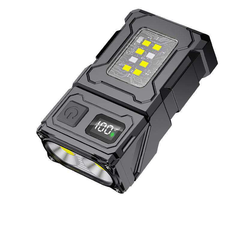 LED手电筒强光超亮充电便携长续航夹帽灯户外专用多功能COB工作灯
