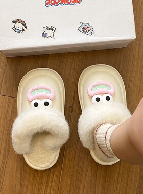 可拆卸冬季棉拖鞋女男女居家防滑防寒外穿百搭时尚宿舍情侣包头鞋
