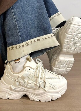 老爹鞋女鞋2025夏季厚底鞋子百搭轻便透气原创设计休闲运动鞋女款