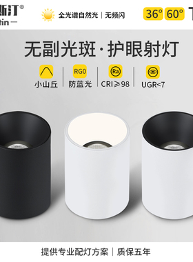 明装筒灯led吸顶式射灯无主灯客厅灯洗墙小山丘无副光斑护眼灯T22