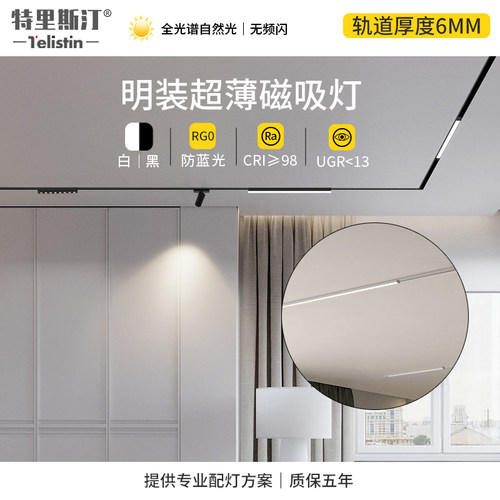 特里斯汀明装超薄磁吸轨道灯