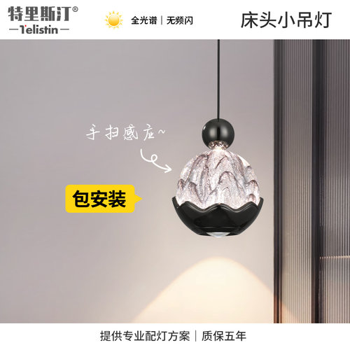 可升降手扫床头玄关小吊灯