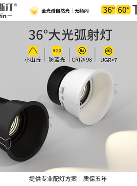 特里斯汀无主灯led射灯嵌入式天花吊顶防眩洗墙家用大光弧筒灯T53