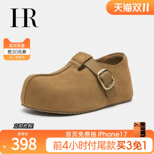 厚底复古一脚蹬百搭舒适懒人鞋 HR赫莲娜女鞋 勃肯鞋 新款 子2025秋季
