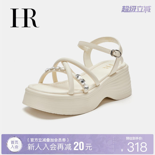 HR赫莲娜时尚新款一字带凉鞋