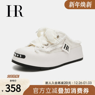 厚底包头拖一脚蹬懒人百搭帆布鞋 新款 潮 子2025年夏季 HR赫莲娜女鞋