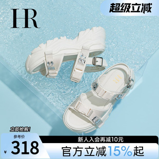 凉鞋 HR赫莲娜女鞋 厚底水钻时装 子2025年夏季 增高休闲运动沙滩 新款