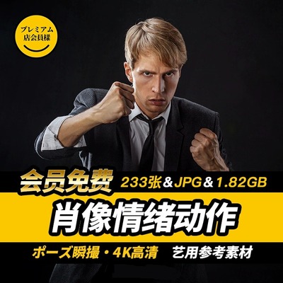 233张「肖像表情」角色瞬摄动作艺用人物面部表情素材4K高清图片