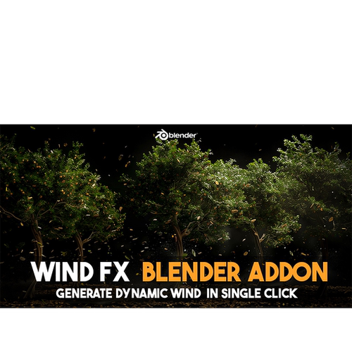 Blender插件 Wind FX 1.11 一键添加风力特效风吹动画天气 windfx