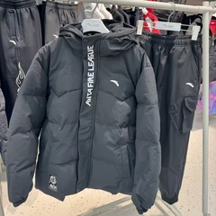 安踏儿童2025冬季新款男大童宽松版连帽篮球运动羽绒服352541902