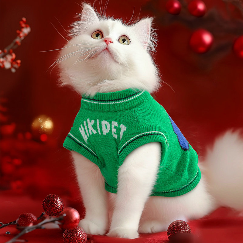 猫咪衣服秋冬款宠物服装背心保暖小幼猫猫的问银渐层布偶德文毛衣