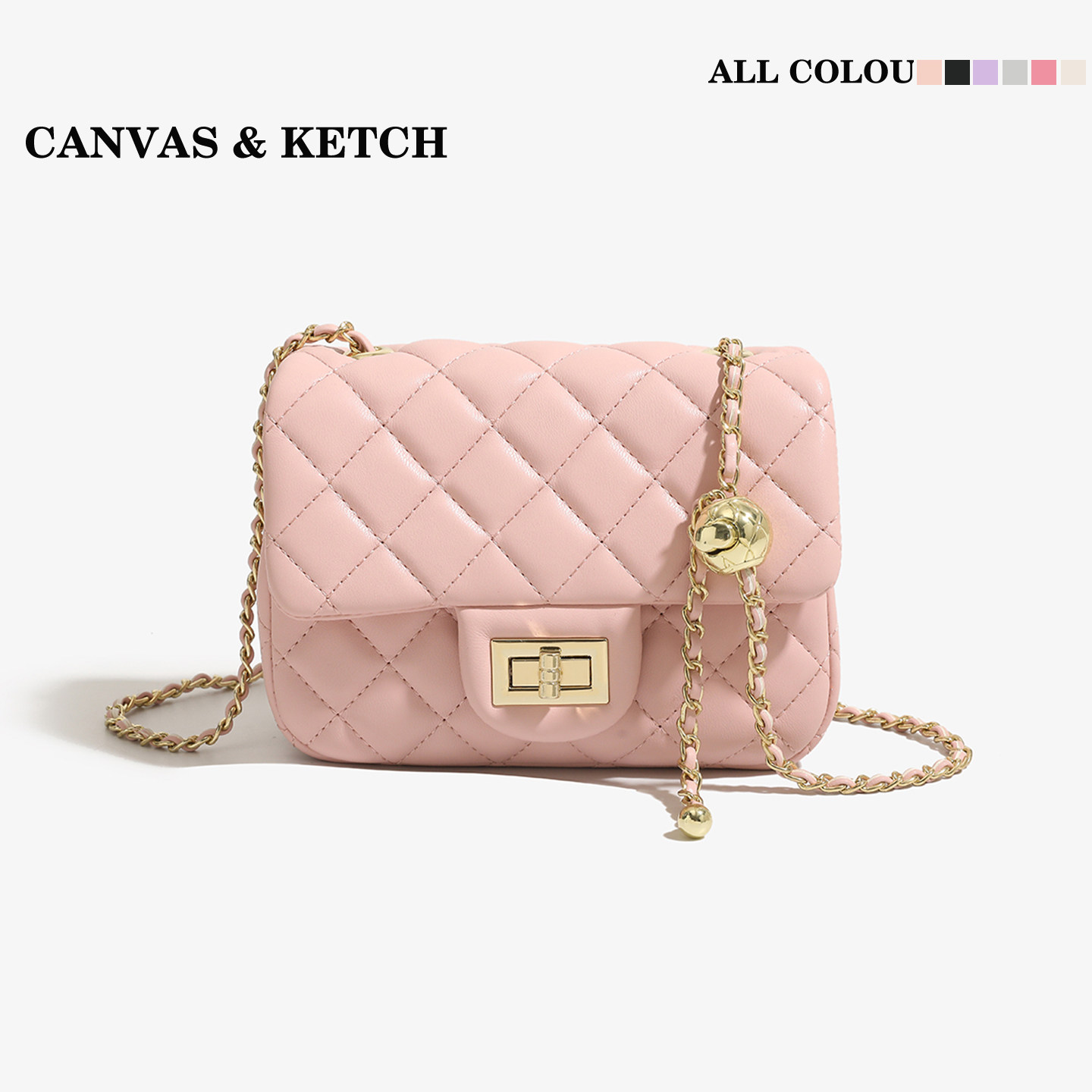 生日礼物高级感菱格链条小方包包女式2026新款小香风单肩斜跨包女,箱包皮具/热销女包/男包,小方包,淘宝优惠券,粉丝福利购,淘宝优惠卷