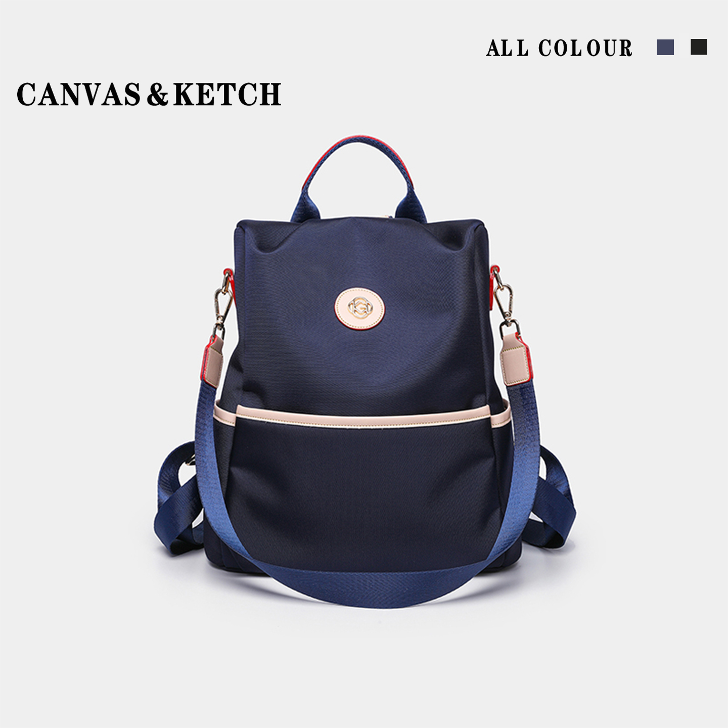 CanvasKetch双肩通勤背包2025时尚休闲大容量女简约轻旅行书包女