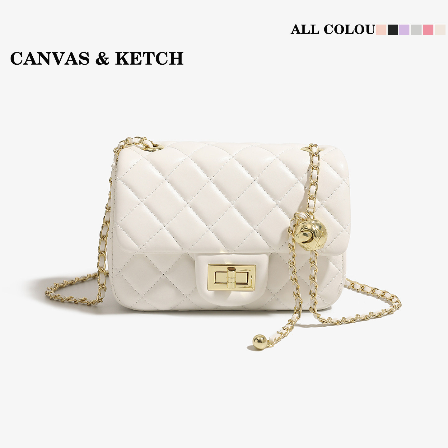 小香风小方包包女士2026新款高级感时尚链条包菱格单肩斜挎包女包