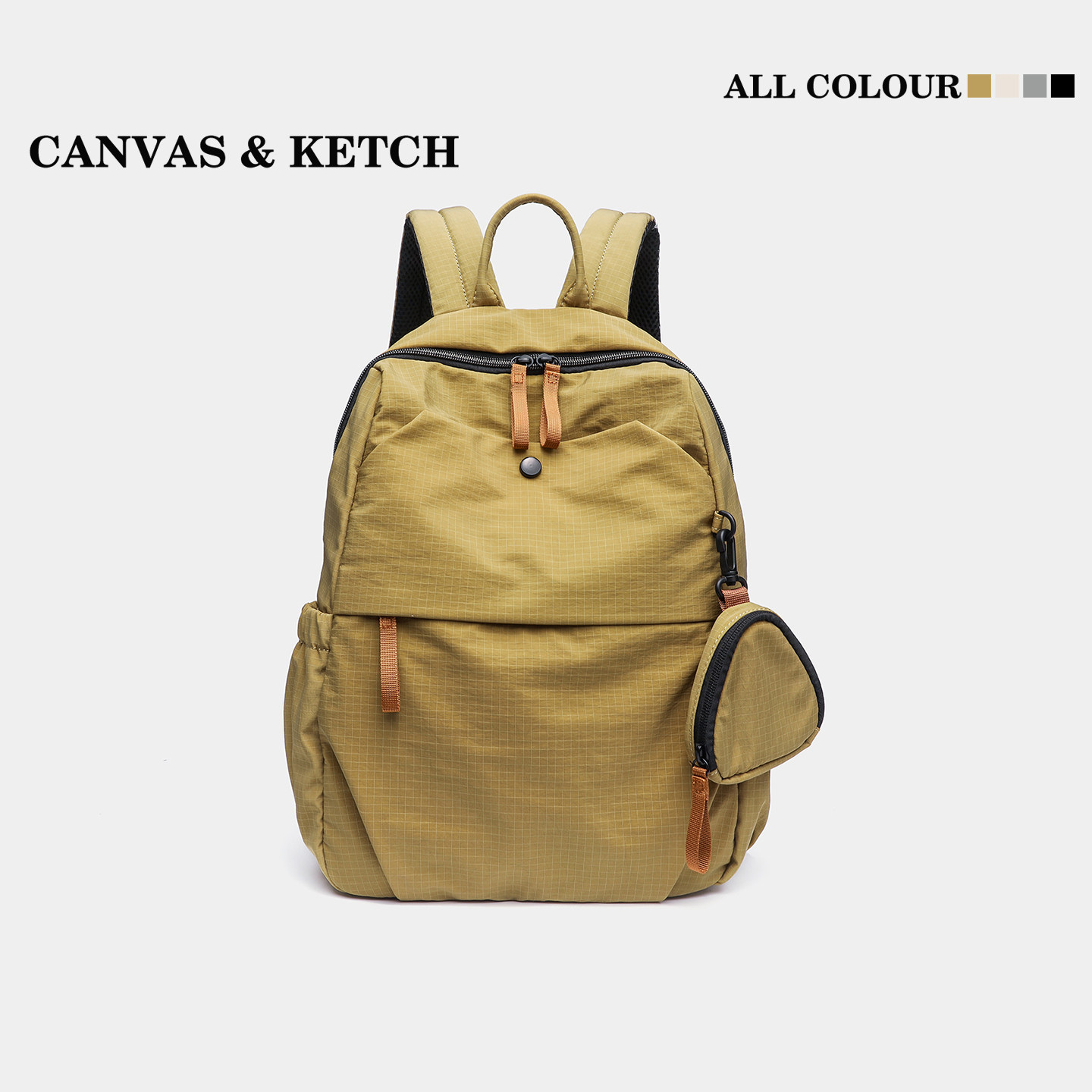 CANVAS&KETCH洋气双肩包包女生旅游轻便背包旅行上班通勤书包电脑
