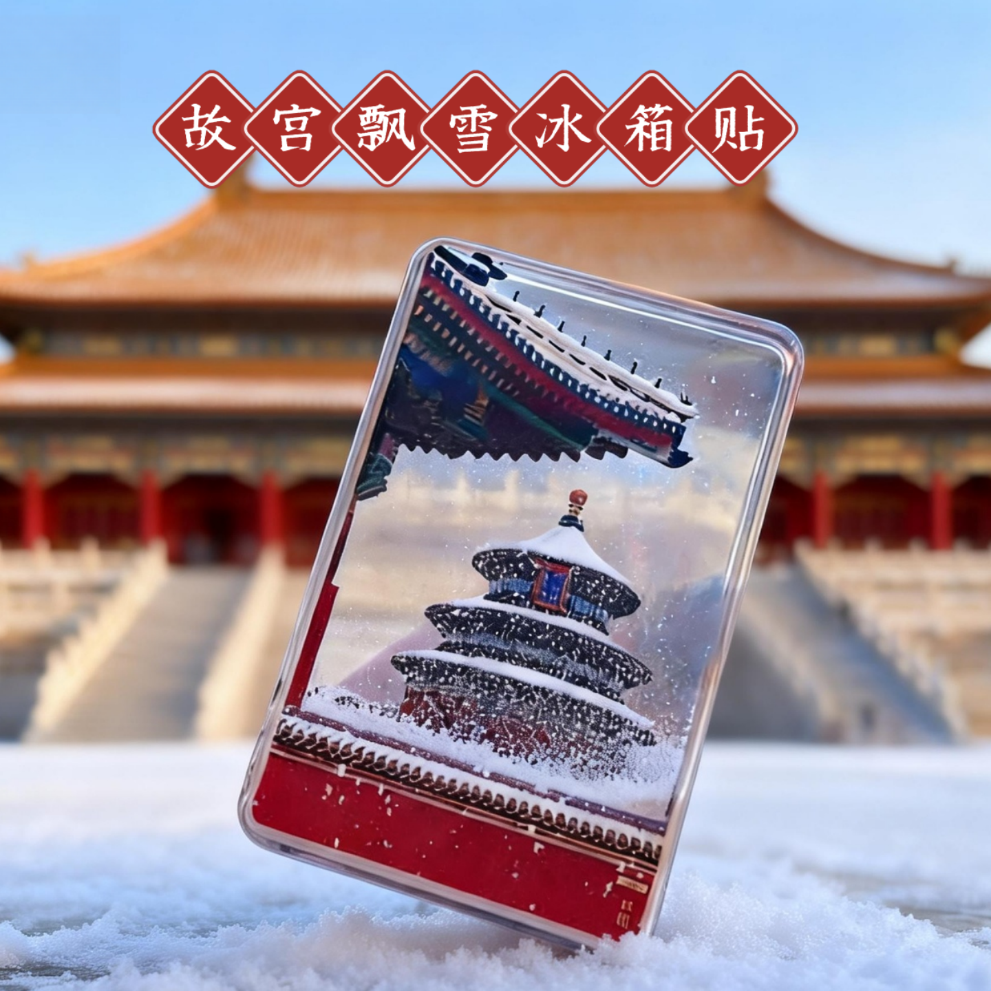 北京天坛故宫飘雪冰箱贴亚克力磁吸旅游纪念品礼物景点文创送朋友,节庆用品/礼品,文化创意冰箱贴,淘宝优惠券,粉丝福利购,淘宝优惠卷