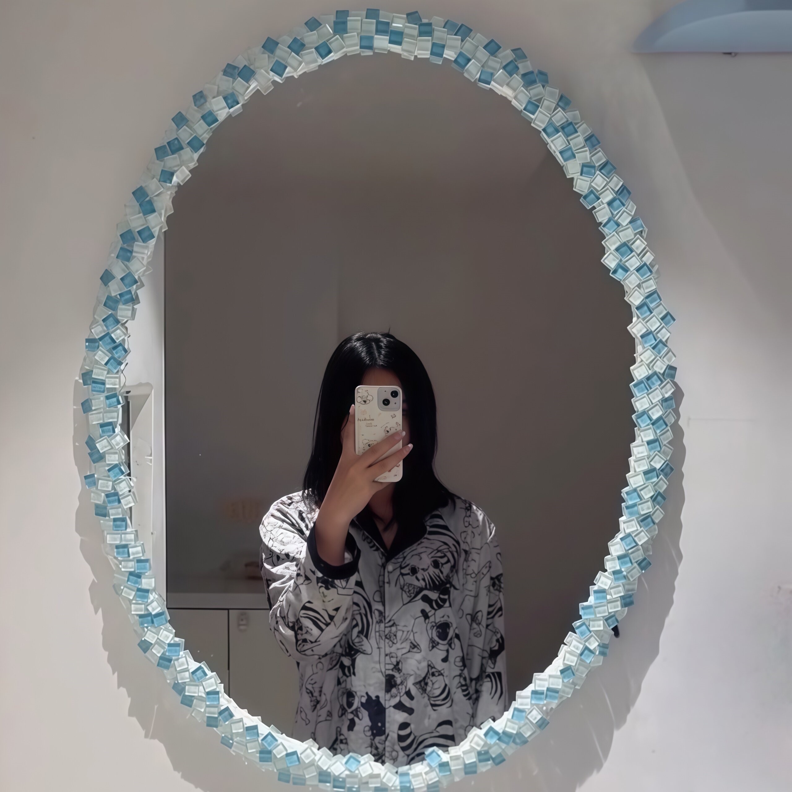 玻璃马赛克手工diy镜子材料水泥地面遮丑神器墙面化妆镜边缘装饰