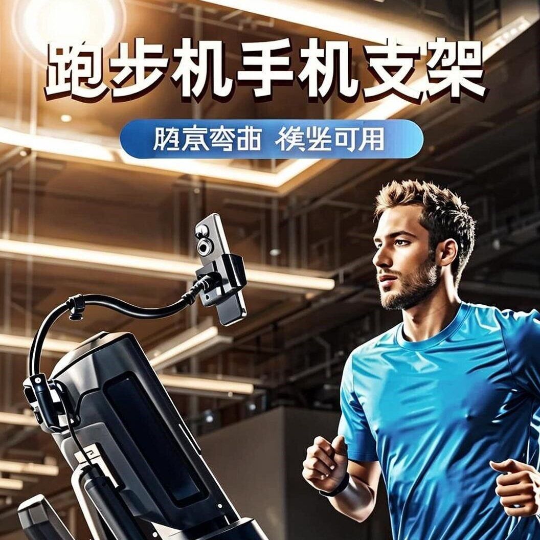 跑步机用手机架吸盘式支架万向360度旋转运动健身房器材上专用固
