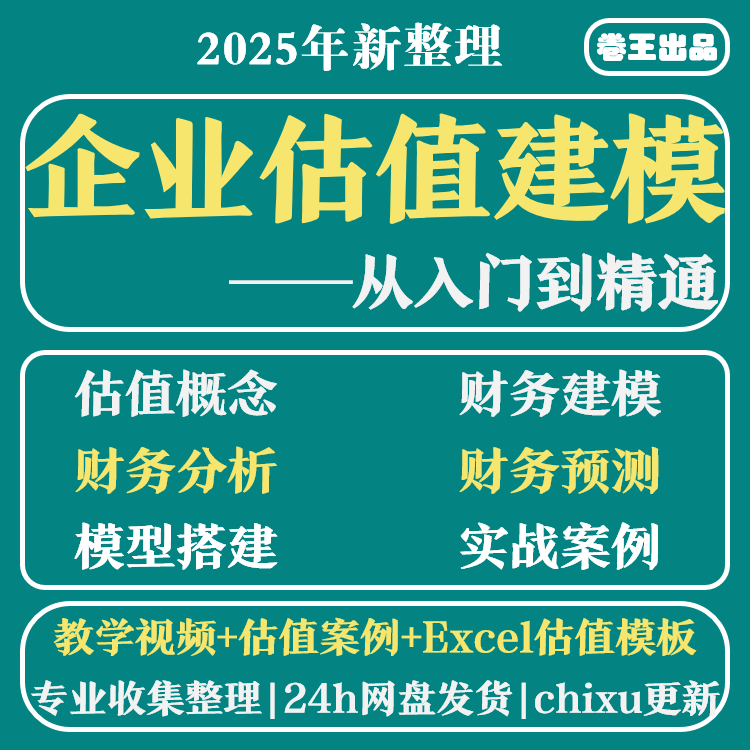 企业估值模型财务建模财务分析与估值方法视频教程课程财务分析器