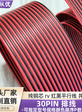 直销纯铜rv红黑色30P平行线0.3平方物联网智能设备电源延长线定制
