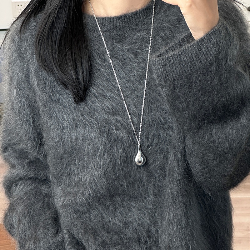 水滴吊坠长款项链女款毛衣链配饰