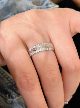 碎冰冰素圈戒指女小众设计高级感