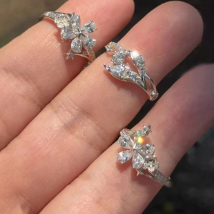 恋深同款 爆闪鱼尾星星戒指女小众设计轻奢高级感七夕情侣对戒指环