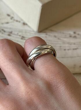 三环素圈戒指女小众日常百搭指环