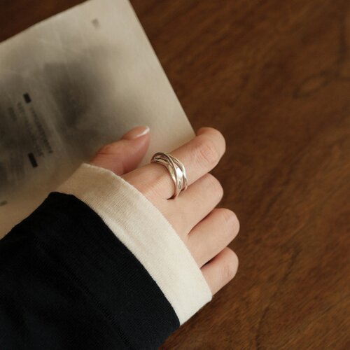 双层线条戒指女小众设计轻奢指环