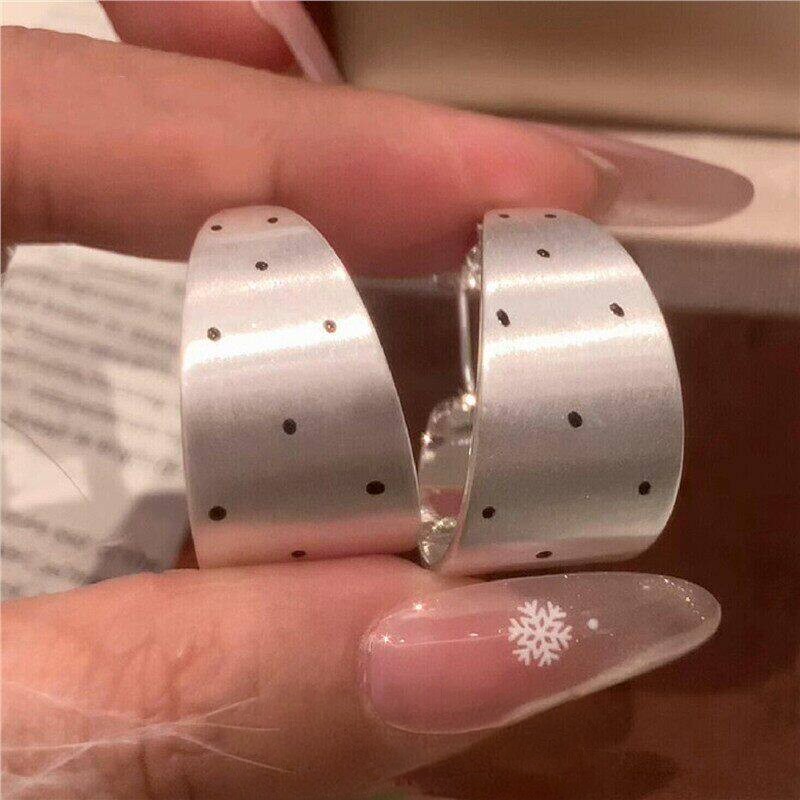 波点大圈耳环女耳钉小众设计耳饰图片