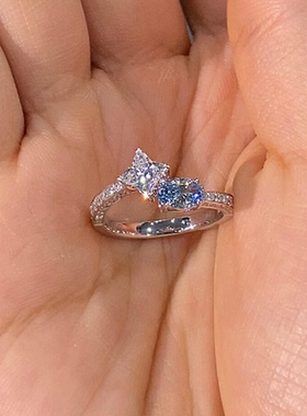 超闪四芒星戒指女小众设计高级感