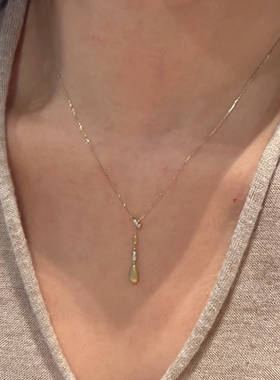 金色拉丝水滴吊坠项链女款锁骨链