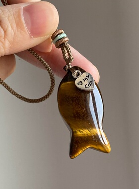 小鱼干仿虎眼石项链女款2025新款