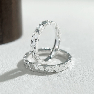 碎冰冰戒指女小众设计轻奢高级感素圈戒指2024新款 520送女友礼物