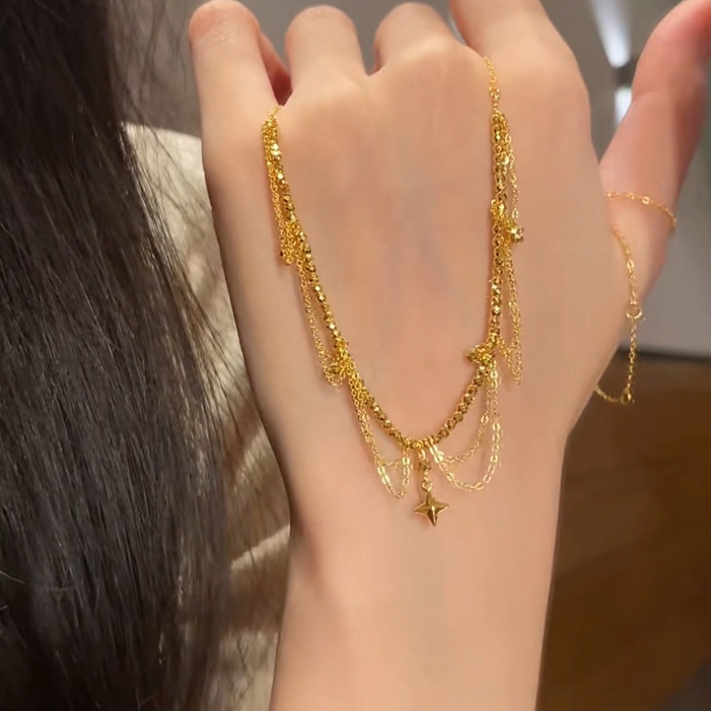 复古星芒蕾丝项链女轻奢小众配饰