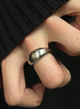 哑光银色素圈戒指女小众2026新款