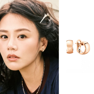 花儿与少年马思纯同款光面耳环2025新款爆款高级感耳圈耳钉耳饰女