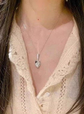 微镶仿钻小铲子项链女款轻奢小众