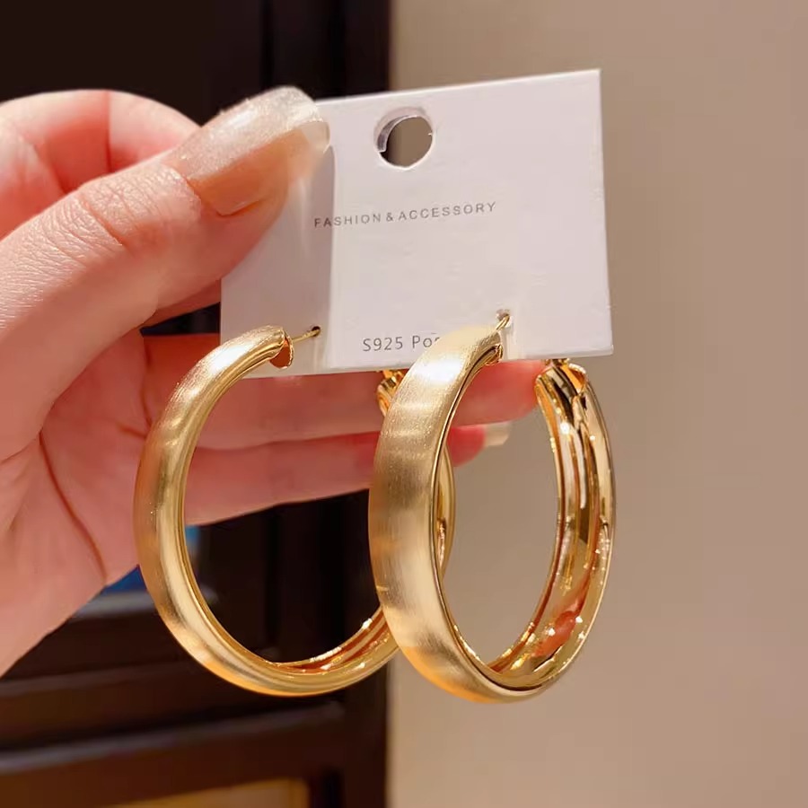 欧美风夸张大圈耳环冷淡风耳圈女