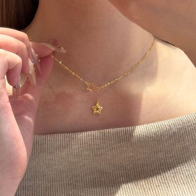 超闪鱼鳞星星流苏项链女高级感轻奢精致复古金色显贵过新年锁骨链,饰品/流行首饰/时尚饰品新,项链,淘宝优惠券,粉丝福利购,淘宝优惠卷
