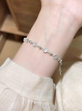 桃花蝴蝶手链轻奢小众精致手串女