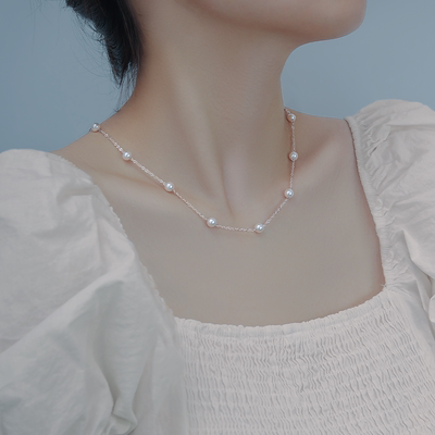 满天星仿珍珠项链女颈链轻奢小众