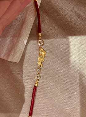 锦鲤本命年红绳手链好运红色手饰