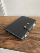 真皮a5a6b5a4a7活页手账本植鞣黑色皮料里外双层真皮本子手工皮具