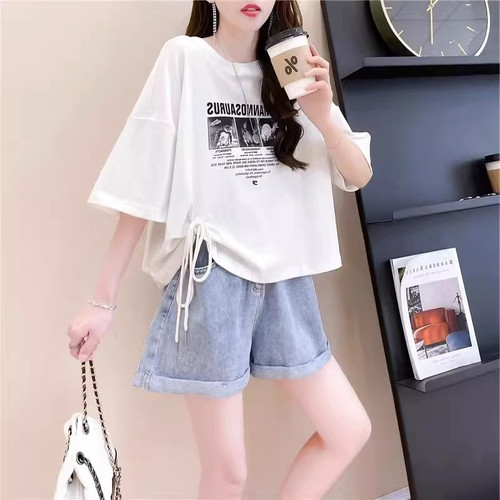 纯棉小个子设计感短袖t恤女