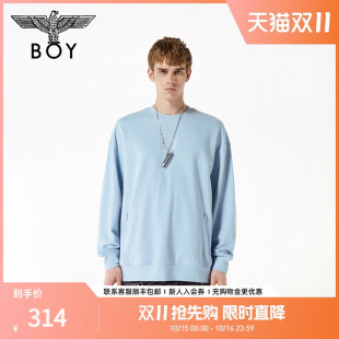 卫衣N03002 烫银印花简约圆领套头长袖 BOYLONDON秋季 潮牌情侣款