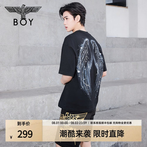 【人间精灵】BOYLONDON天使翅膀针织短袖夏季男女同款T恤N01145