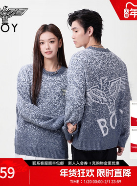 【暴雪时分】BOYLONDON仿貂毛慵懒毛衣蓝色针织衫宽松保暖N60800