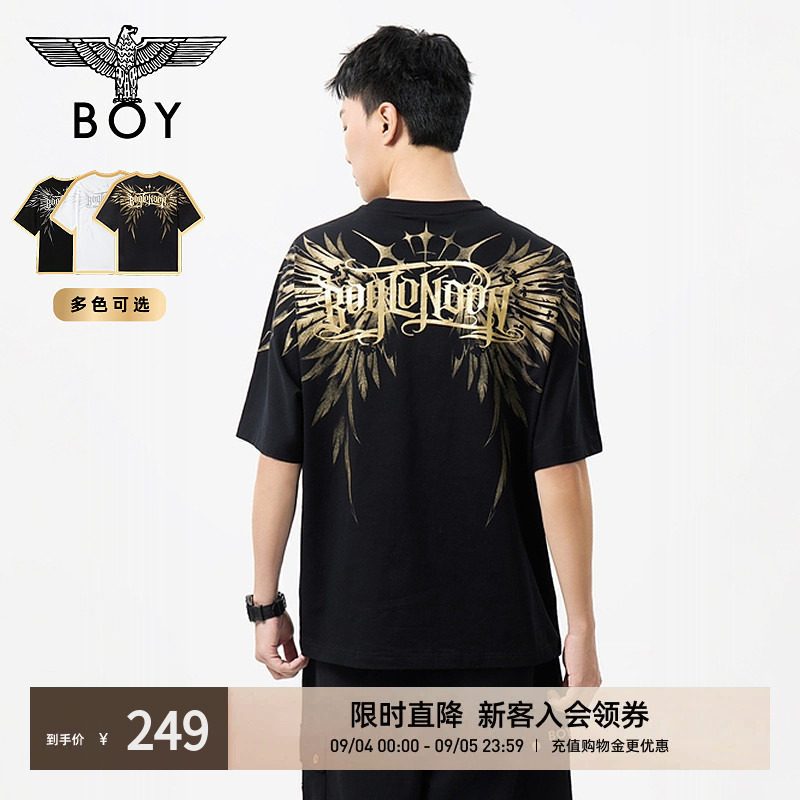 【金翼图腾】BOYLONDON潮牌流光翅膀印花短袖夏季男女款T恤N01133图片